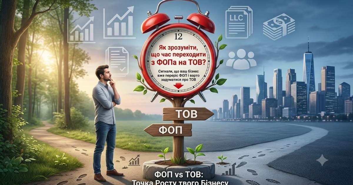 ⏳Перехід з ФОП на ТОВ: коли час масштабуватися, а коли — зупинитися.