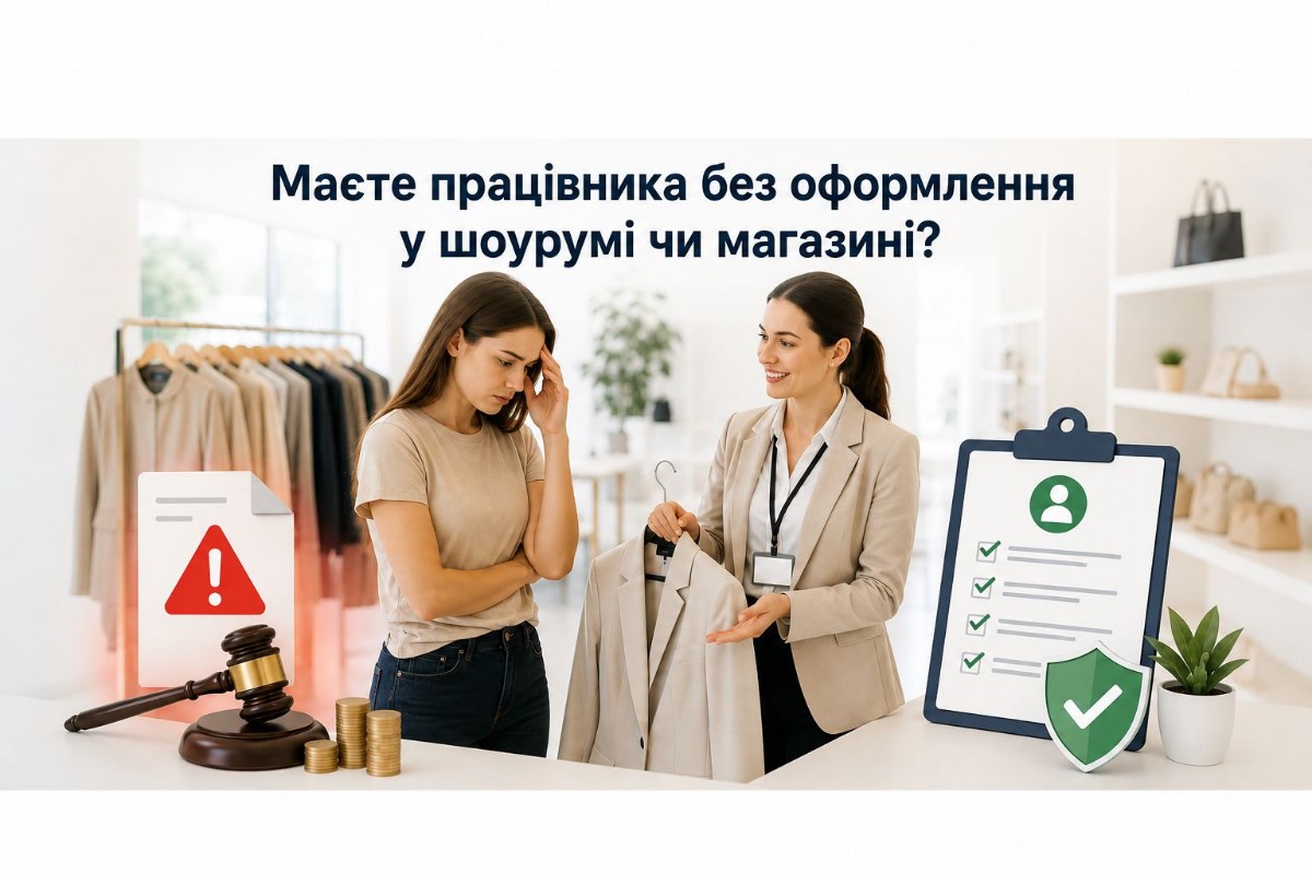 ⚠️ 👔 🏬Маєте працівника без оформлення у шоурумі чи магазині : ризики та шляхи легалізації