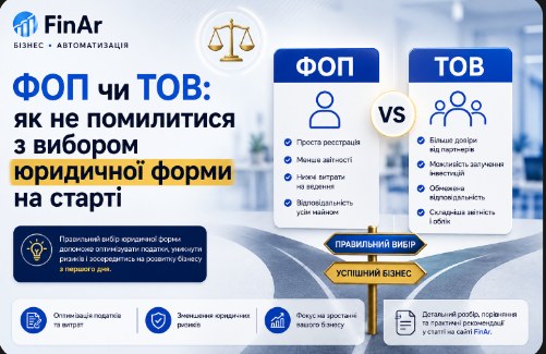 ⚖️ ФОП чи ТОВ: як не помилитися з вибором юридичної форми на старті