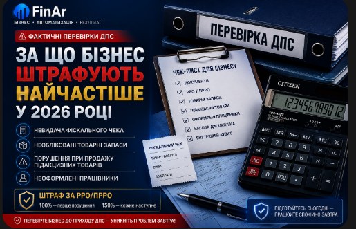 ⚠️Фактичні перевірки ДПС: за що бізнес штрафують найчастіше у 2026 році