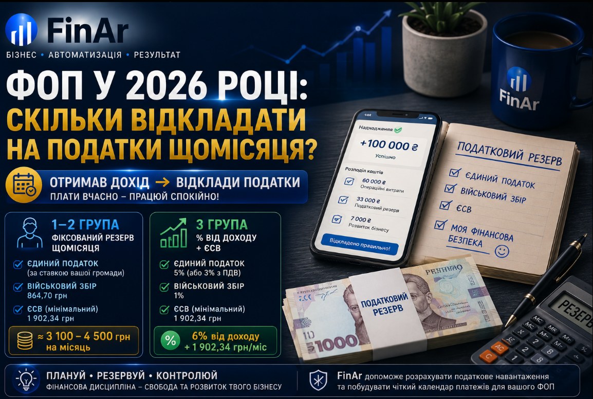 💰 ФОП у 2026 році: скільки насправді потрібно відкладати на податки щомісяця