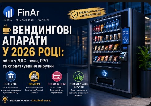 Вендингові автомати у 2026 році: облік, РРО та податкові пастки