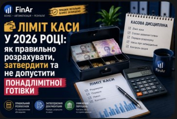 💵 Ліміт каси у 2026 році: як правильно розрахувати, затвердити та не допустити понадлімітної готівки