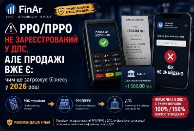 ⚠️ РРО/ПРРО не зареєстрований у ДПС, але продажі вже є: чим це загрожує бізнесу у 2026 році
