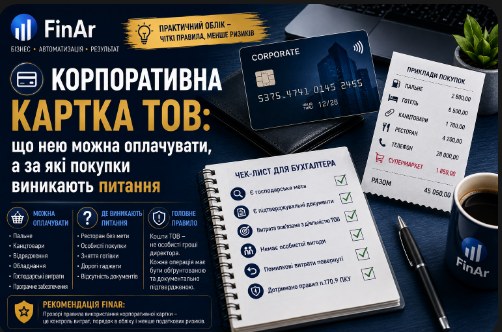 💳 Корпоративна картка ТОВ: що нею можна оплачувати, а за які покупки виникають питання.
