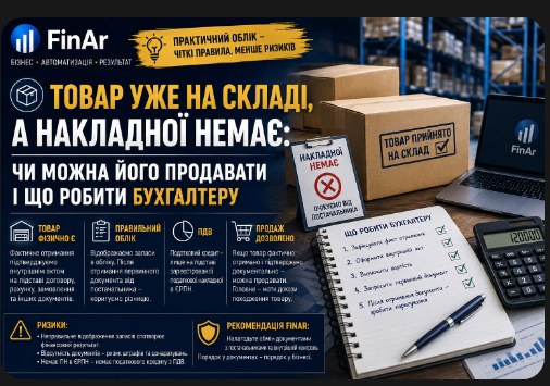 ⚠️ Товар уже на складі, а накладної немає: чи можна його продавати і що робити бухгалтеру