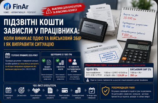 ⚠️ Підзвітні кошти «зависли» у працівника: коли виникає ПДФО та військовий збір і як виправити ситуацію