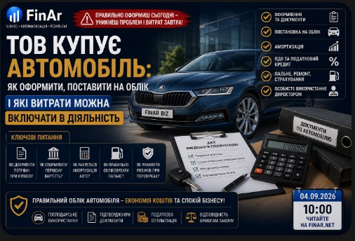 🏢 ТОВ купує автомобіль: як оформити, поставити на облік і які витрати можна включати в діяльність